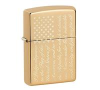 Zippo Pledge of Allegiance Design High Polish Brass Pocket Lighter