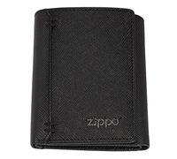ZIPPO Saffiano - Cartera Triple Plegable con Formato Horizontal, Hecha de Piel de Vacuno