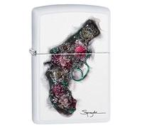Zippo Spazuk, Bouquet Revolver Encendedor de Bolsillo, Unisex, Blanco, Normal, White Matte - Spazuk