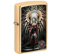 Zippo Sturmfeuerzeug - Anne Stokes Collection, Brushed Brass, Color Image - Nachfüllbar - Wiederverwendbar - Windfestes Design - Geschenkbox - Made in USA