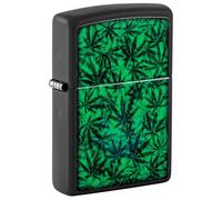 Zippo Sturmfeuerzeug - Canna lack Matte, Black Light - Nachfüllbar - Wiederverwendbar - Windfestes Design - Geschenkbox - Made in USA