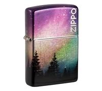 Zippo Sturmfeuerzeug - Colorful Sky, 540° Tumbled Chrome, Fusion - Nachfüllbar - Wiederverwendbar - Windfestes Design - Geschenkbox - Made in USA