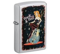 Zippo Sturmfeuerzeug - Cool Chick, Satin Chrome, Color Image - Nachfüllbar - Wiederverwendbar - Windfestes Design - Geschenkbox - Made in USA