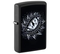 Zippo Sturmfeuerzeug - Dragon Eye, Black Matte, Black Light - Nachfüllbar - Wiederverwendbar - Windfestes Design - Geschenkbox - Made in USA
