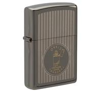 Zippo Sturmfeuerzeug - Founder's Day, Black Ice, Laser Two-Tone - Nachfüllbar - Wiederverwendbar - Windfestes Design - Geschenkbox - Made in USA