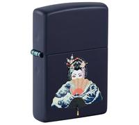 Zippo Sturmfeuerzeug - Geisha, Navy Matte, Color Image - Nachfüllbar - Wiederverwendbar - Windfestes Design - Geschenkbox - Made in USA