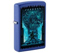 Zippo Sturmfeuerzeug - Gothic Rock 2, Royal Blue Matte, Black Light - Nachfüllbar - Wiederverwendbar - Windfestes Design - Geschenkbox - Made in USA