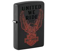 Zippo Sturmfeuerzeug - Harley-Davidson, Black Matte, Color Image - Nachfüllbar - Wiederverwendbar - Windfestes Design - Geschenkbox - Made in USA