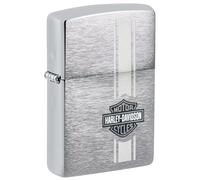 Zippo Sturmfeuerzeug - Harley-Davidson, Brushed Chrome, Lustre-Color Image - Nachfüllbar - Wiederverwendbar - Windfestes Design - Geschenkbox - Made in USA