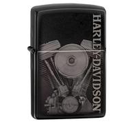 Zippo Sturmfeuerzeug - Harley-Davidson Engine, High Polish Black, Photo Image - Nachfüllbar - Wiederverwendbar - Windfestes Design - Geschenkbox - Made in USA