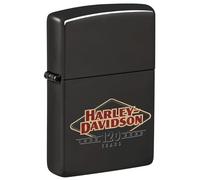 Zippo Sturmfeuerzeug - Harley-Davidson, High Polish Black, Color Image - Nachfüllbar - Wiederverwendbar - Windfestes Design - Geschenkbox - Made in USA