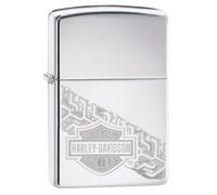 Zippo Sturmfeuerzeug - Harley-Davidson, High Polish Chrome, Double Lustre - Nachfüllbar - Wiederverwendbar - Windfestes Design - Geschenkbox - Made in USA