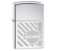 Zippo Sturmfeuerzeug - Harley-Davidson, High Polish Chrome, Double Lustre - Nachfüllbar - Wiederverwendbar - Windfestes Design - Geschenkbox - Made in USA