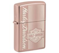 Mechero original Zippo - Harley Davidson Logo Stripes Edition en oro rosa