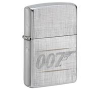 Zippo Sturmfeuerzeug - James Bond BT 007 Gun Logo, Linen Weave, Laser Engrave-Auto Engrave - Nachfüllbar - Wiederverwendbar - Windfestes Design - Geschenkbox - Made in USA