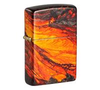 Zippo Sturmfeuerzeug - Lava Flow, 540° Tumbled Brass, Fusion - Nachfüllbar - Wiederverwendbar - Windfestes Design - Geschenkbox - Made in USA