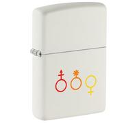 Zippo Sturmfeuerzeug - LGBTQ+, White Matte, Color Image - Nachfüllbar - Wiederverwendbar - Windfestes Design - Geschenkbox - Made in USA