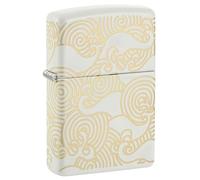 Zippo Sturmfeuerzeug - Pattern, White Matte, Laser 360° - Nachfüllbar - Wiederverwendbar - Windfestes Design - Geschenkbox - Made in USA