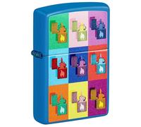 Zippo Sturmfeuerzeug - Pop Art, Sky Blue Matte, Color Image - Nachfüllbar - Wiederverwendbar - Windfestes Design - Geschenkbox - Made in USA