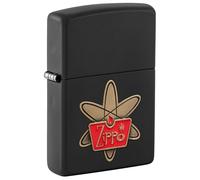 Zippo Sturmfeuerzeug - Retro Zippo, Black Matte, Emblem - Nachfüllbar - Wiederverwendbar - Windfestes Design - Geschenkbox - Made in USA