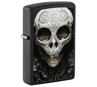 Zippo Sturmfeuerzeug - Skull, Black Matte, Color Image - Nachfüllbar - Wiederverwendbar - Windfestes Design - Geschenkbox - Made in USA