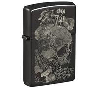 Zippo Sturmfeuerzeug - Skull Mushroom, High Polish Black, Photo Image - Nachfüllbar - Wiederverwendbar - Windfestes Design - Geschenkbox - Made in USA