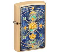 Zippo Sturmfeuerzeug - Star Constellation, High Polish Brass, Fusion - Nachfüllbar - Wiederverwendbar - Windfestes Design - Geschenkbox - Made in USA