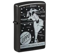 Zippo Sturmfeuerzeug - Vintage Windy Logo, High Polish Black, Color Image - Nachfüllbar - Wiederverwendbar - Windfestes Design - Geschenkbox - Made in USA