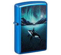Zippo Sturmfeuerzeug - Whale, High Polish Blue, Color Image - Nachfüllbar - Wiederverwendbar - Windfestes Design - Geschenkbox - Made in USA