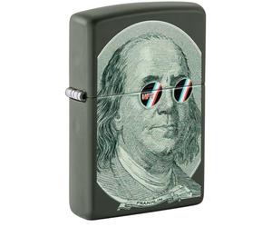 Zippo Tribal Symbol Design - Flat Sand - Windproof Lighter Refillable Fuel, Green Matte - Crypto