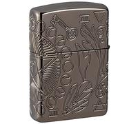 Zippo Wiccan Design, Multi Cut - Armor High Polish Black - Mechero, rellenable, en una Caja de Regalo (60005936), Armor Black Ice - Wicca
