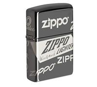 ZIPPO - Zippo Logo Design - Black Ice - Mechero para tormentas, Recargable, en Caja de Regalo (49051)