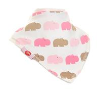 Zippy babero y sombrero - conjuntos de algodón delantero baba baberos con correas ajustables y anudado sombreros - unisex con estilo (babero, rosa hipopótamos)