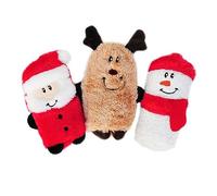 Zippy Paws Holiday Squeakie Buddies - Papá Noel, Reno, Muñeco de Nieve