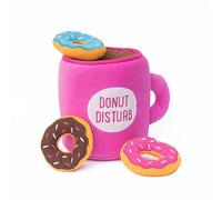 ZippyPaws - Food Buddies Burrow, Juguete Interactivo chirriante de Peluche para Perros - Café y Donutz