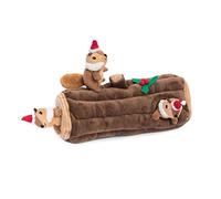 ZippyPaws - Holiday Burrow - Yule Log - Dog - Toy for Medium/Large Breeds