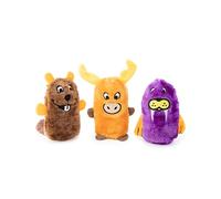 ZippyPaws Squeakie Buddies - Beaver, Moose, Walrus