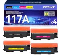 ZIPRINT 117A Compatible con HP 117A Toner Set para Toner HP Color Laser MFP 178nwg 178nw MFP 179fwg 179fnw 150nw 150a W2070A W2071A W2072A W2073A Toner (negro, cian, amarillo, magenta, 4 unidades)