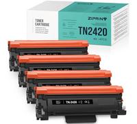 ZIPRINT TN-2420 TN2420 - Cartuchos de tóner compatibles con Brother TN-2420 TN2420 TN2410 para Brother HL-L2370DN HL-L2375DW MFC-L2710DN MFC-L2710DW MFC-L2750DW DCP-L2510D DCP-L2530DW(4 unidades) )