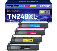 ZIPRINT TN248XL TN248 Compatible para Brother TN248XL TN248 para Brother DCP-L3560CDW DCP-L3520CDWE DCP-L3520CDW HL-L3240CDW HL-L3215CW HL-L3220CWE MFC-L3760CDW MFC-L3740CDWE 4 Pack