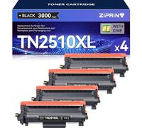 ZIPRINT TN2510XL TN-2510XL Compatible para Brother HL-L2400DWE Toner TN2510XL para Brother MFC-L2835DW Toner MCF-L2800DW MFC-L2827DW MFC-L2860DWE DCP-I2620DW DCP-L2627DW DCP-L2660DW(Negro *4P*4P) )