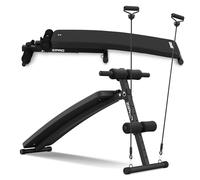 ZIPRO Banco de abdominales banco inclinado plegable fitness con respaldo ajustable 5 posiciones 20-30° sit up bench con elásticos carga máxima 200 kg para home gym