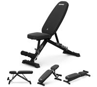 Zipro banco de entrenamiento plegable, banco de press de banca, banco de fitness, banco multifuncional para abdominales, equipo de fitness, banco plano, banco de pesas, estación de fuerza