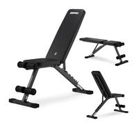 ZIPRO Banco de Musculación Ajustable Multifuncional Fitness Gimnasio hasta 300 kg con Respaldo y Asiento 7 Posiciones Plano Inclinado Declinado Equipo Entrenamiento para Casa Home Gym - Stride Negro