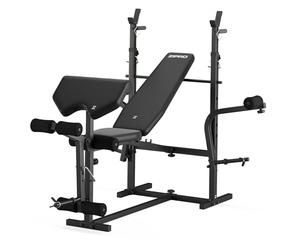 ZIPRO Banco de musculación con soporte para barra respaldo regulable estación de musculación multifunción para press de banca con leg developer butterfly y banco predicador capacidad 270 kg