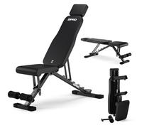 ZIPRO Banco Plegable de Musculación Ajustable Fitness Gimnasio Soporte hasta 300 kg con Respaldo y Asiento 7x Posiciones Equipo Entrenamiento Home Gym Fitness Doméstico Gimnasio - Grind Negro