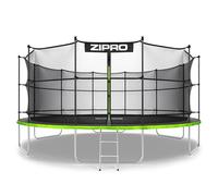 ZIPRO JumpPro IN Trampolín Exterior, Cama Elástica para Niños, con Red Interna, Resistente a la Intemperie, Protección UV, Montaje Fácil, Soporta 100-150 kg, Ø 183/252/312/374/435/496 cm