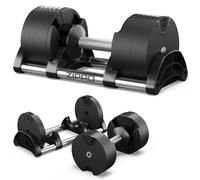 Zipro Manijas ajustables, 1 pieza, redondas y antideslizantes, 24 kg con pesos ajustables, 12 configuraciones de 2 a 24 kg, ideal para entrenamiento en casa, forma redonda, gimnasio en casa, fitness
