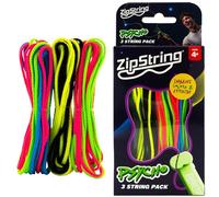 ZipString Psycho Strings, paquete de 3 - Cuerdas de repuesto Luma para juguete lanzador de cuerda - Cuerda antiestrés que brilla en la oscuridad para niños y adultos - Shark Tank, cuerda de lazo de