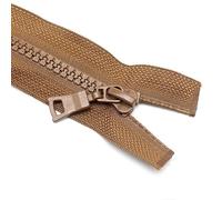 ZIPZSY 2PCS #5 Cremalleras de Resina de Glissière Simple para Abrigos, Chaquetas y Ropa de Aire Libre, Cremalleras de Extremo Abierto para Ropa y Artesanía (Marrón, 30cm)